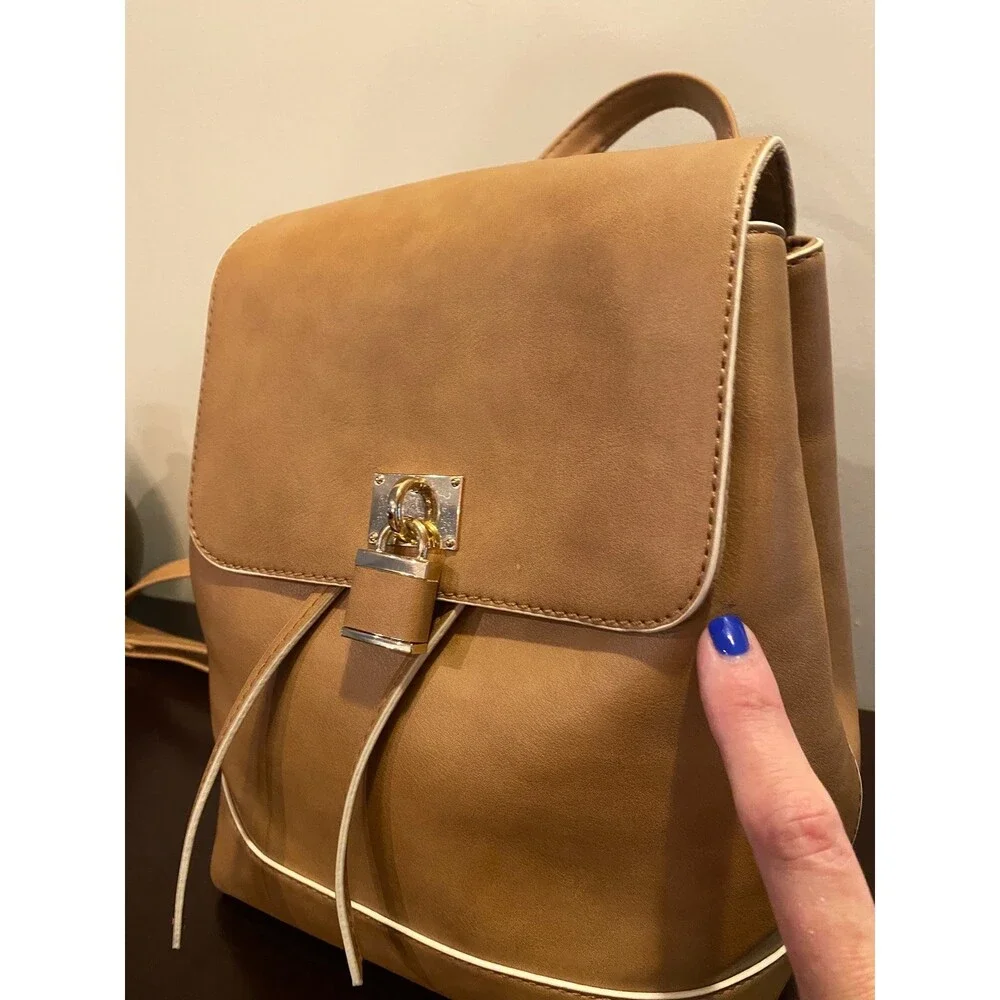 Mossimo faux leather drawstring magnetic clasp mini backpack